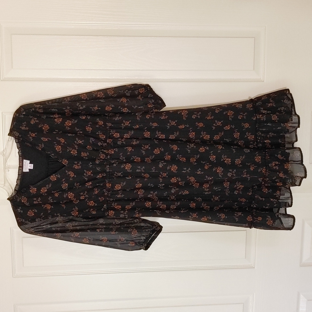 Maternity Dress, Size M, Black Floral